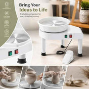 Load image into Gallery viewer, 450W 35cm Pottery Wheel Machine Ceramic Clay Art Craft Tool with 9.8 Inch LCD Touch Screen Foot Pedal Detachable ABS Basin Electric DIY Clay Sculpting Spinner for Adults Beginners Ceramic Forming