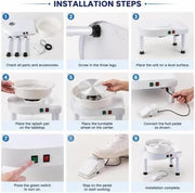 Load image into Gallery viewer, 450W 35cm Pottery Wheel Machine Ceramic Clay Art Craft Tool with 9.8 Inch LCD Touch Screen Foot Pedal Detachable ABS Basin Electric DIY Clay Sculpting Spinner for Adults Beginners Ceramic Forming