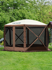 Load image into Gallery viewer, Amocart Pop-up Camping Gazebo Camping Canopy Shelter 6 Sided 12' x 12' / 10' x 10' Sun Shade Tents & Canopies Camping & Hiking