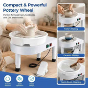 Load image into Gallery viewer, 450W 35cm Pottery Wheel Machine Ceramic Clay Art Craft Tool with 9.8 Inch LCD Touch Screen Foot Pedal Detachable ABS Basin Electric DIY Clay Sculpting Spinner for Adults Beginners Ceramic Forming