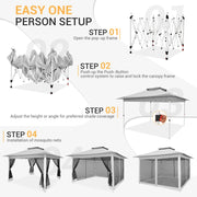 Load image into Gallery viewer, 12x12ft Pop Up Gazebo Canopy Tent Easy Set Up Outdoor Portable Pavilion Sunshade Shelter With Mosquito Nettings & Sidewalls Double Vented Roof And Carry Bag For Patio Garden Lawn 3 Height Adjustable