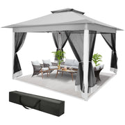 Load image into Gallery viewer, 12x12ft Pop Up Gazebo Canopy Tent Easy Set Up Outdoor Portable Pavilion Sunshade Shelter With Mosquito Nettings & Sidewalls Double Vented Roof And Carry Bag For Patio Garden Lawn 3 Height Adjustable