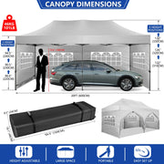 Load image into Gallery viewer, Pop up Canopy Tent 10x20 Heavy Duty Gazebo with 6 Sidewalls, UPF 50+ All Weather Waterproof Commercial Outdoor Wedding Party Tents Canopy with Roller Bag