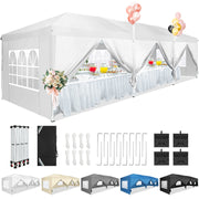 Load image into Gallery viewer, 10x30ft Pop Up Canopy Tent with 8 Sidewalls Tents for Party Waterproof Camping Canopy,Outdoor Portable Gazebo for Backyard