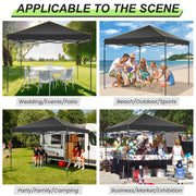 Load image into Gallery viewer, 10x10ft Pop Up Canopy Gazebo Tent Awning With Mesh Window 4 Sidewall Carry Bag 4 Stakes Ropes For Party Event Garden Courtyard