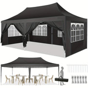 Load image into Gallery viewer, 10x20ft Pop Up Canopy Gazebo With 6 Sidewall Wedding Party Outdoor Gazebos UV50+ Waterproof Tent For Parties 3 Adjustable Height