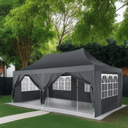 Load image into Gallery viewer, 10x20ft Pop Up Canopy Gazebo With 6 Sidewall Wedding Party Outdoor Gazebos UV50+ Waterproof Tent For Parties 3 Adjustable Height