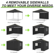 Load image into Gallery viewer, 10x10ft Pop Up Canopy Gazebo Tent Awning With Mesh Window 4 Sidewall Carry Bag 4 Stakes Ropes For Party Event Garden Courtyard