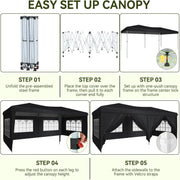 Load image into Gallery viewer, Aoxun 10x20ft Pop Up Gazebo With Sides Waterproof Outdoor Canopy With Wheeled Carry Bag 4 Weight Bags 12 Stakes 6 Ropes Heavy Duty Instant Shelter For Garden Party BBQ
