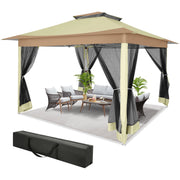 Load image into Gallery viewer, 12x12ft Pop Up Gazebo Canopy Tent Easy Set Up Outdoor Portable Pavilion Sunshade Shelter With Mosquito Nettings & Sidewalls Double Vented Roof And Carry Bag For Patio Garden Lawn 3 Height Adjustable