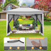 Load image into Gallery viewer, 12x12ft Pop Up Gazebo Canopy Tent Easy Set Up Outdoor Portable Pavilion Sunshade Shelter With Mosquito Nettings & Sidewalls Double Vented Roof And Carry Bag For Patio Garden Lawn 3 Height Adjustable