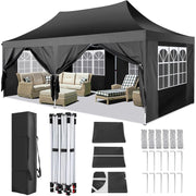 Load image into Gallery viewer, 10x20ft Pop Up Canopy Gazebo With 6 Sidewall Wedding Party Outdoor Gazebos UV50+ Waterproof Tent For Parties 3 Adjustable Height