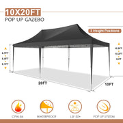 Load image into Gallery viewer, 10x20ft Pop Up Canopy Gazebo With 6 Sidewall Wedding Party Outdoor Gazebos UV50+ Waterproof Tent For Parties 3 Adjustable Height