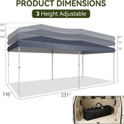 Load image into Gallery viewer, Nordivale 10x20FT Pop Up Gazebo Tent with 6 Sidewalls Waterproof Folding Canopy for Wedding Outdoor Party Commercial Market