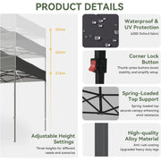 Load image into Gallery viewer, Aoxun 10x15FT Pop Up Gazebo with Sides Heavy Duty Waterproof Outdoor Canopy Tent with Roller Bag and Sandbags for Parties Weddings