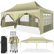 Load image into Gallery viewer, 10x20ft Pop Up Canopy Gazebo With 6 Sidewall Wedding Party Outdoor Gazebos UV50+ Waterproof Tent For Parties 3 Adjustable Height