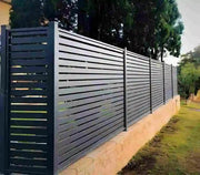 Load image into Gallery viewer, Modern Rustproof Aluminum Fence Slat Fence Panel Powder Coated Privacy Fence For Outdoor Yard Easy Installation Durable Design