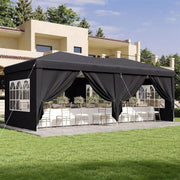 Load image into Gallery viewer, Aoxun 10x20ft Pop Up Gazebo With Sides Waterproof Outdoor Canopy With Wheeled Carry Bag 4 Weight Bags 12 Stakes 6 Ropes Heavy Duty Instant Shelter For Garden Party BBQ