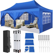 Load image into Gallery viewer, 10x20ft Pop Up Canopy Gazebo With 6 Sidewall Wedding Party Outdoor Gazebos UV50+ Waterproof Tent For Parties 3 Adjustable Height