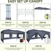 Load image into Gallery viewer, Nordivale 10x20FT Pop Up Gazebo Tent with 6 Sidewalls Waterproof Folding Canopy for Wedding Outdoor Party Commercial Market