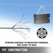 Load image into Gallery viewer, SucceBuy 152M/500Ft Wire Rope 316 Stainless Steel Strong Tension Soft Fishing Lifting Cable 7*7 Clothesline 1.5MM-3.2MM Diameter