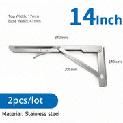 Load image into Gallery viewer, KAK 2pcs Folding Shelf Bracket Heavy Duty Stainless Steel Collapsible Shelf Bracket Hardware for Table Work RV Car Saving Space