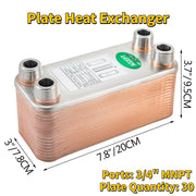 Load image into Gallery viewer, Amocart 30 40 60 Plates Heat Exchanger Wort Chiller Stainless Steel Homebrew Brewing Beer Cooler Counter Chiller Water Heating