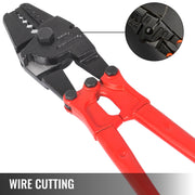 Load image into Gallery viewer, SucceBuy 24/30Inch Wire Rope Swager Crimper Tool Insulated Handle Aluminum Copper Cable Fishing Sleeves Cutter Crimping Pliers - AMOCART