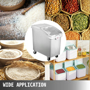Load image into Gallery viewer, Amocart 80L Rice Kitchen Container Ingredient Storage Bin with Wheel & Scoop PP+PC for Home Storing Rice Flour Corn Soybeans
