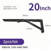 Load image into Gallery viewer, KAK 2pcs Folding Shelf Bracket Heavy Duty Stainless Steel Collapsible Shelf Bracket Hardware for Table Work RV Car Saving Space