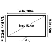 Load image into Gallery viewer, SucceBuy 60 70 80 90 100 110 in Tripod Projector Screen W/ Stand 16:9 4K HD Portable Home Cinema for Indoor & Outdoor Projection