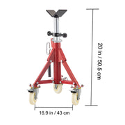 Load image into Gallery viewer, SucceBuy Pipe Holding Stand Folding Tripod Jack 3 Types Heights 12in Pipeworking Supporting Clamped Tool with Roller Head