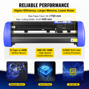 Load image into Gallery viewer, SucceBuy 28 Inch Vinyl Plotter Sign Cutting Machine Software Signmaster Windows Compatible System 20 Blades LCD Black for Crafts - AMOCART