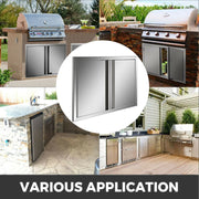 Load image into Gallery viewer, Amocart Stainless Steel BBQ Cabinet Access Door W/ Recessed Handle for Indoor/Outdoor Kitchen BBQ Island Kitchen Sink Fireplace