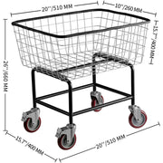 Load image into Gallery viewer, SucceBuy Commercial Wire Laundry Cart Laundry Basket 2.5/4.5 Bushel Heavy Duty with 4Inch Wheels for Home Bathroom Laundry Rooms - AMOCART
