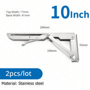 Load image into Gallery viewer, KAK 2pcs Folding Shelf Bracket Heavy Duty Stainless Steel Collapsible Shelf Bracket Hardware for Table Work RV Car Saving Space