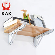 Load image into Gallery viewer, KAK 2pcs Folding Shelf Bracket Heavy Duty Stainless Steel Collapsible Shelf Bracket Hardware for Table Work RV Car Saving Space