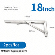 Load image into Gallery viewer, KAK 2pcs Folding Shelf Bracket Heavy Duty Stainless Steel Collapsible Shelf Bracket Hardware for Table Work RV Car Saving Space