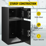 Load image into Gallery viewer, SucceBuy 33" Double Door Safe Deposit Box Secret Hidden Piggy Bank Steel Separate Storage Space Electronic Lock for Office Home - AMOCART