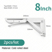 Load image into Gallery viewer, KAK 2pcs Folding Shelf Bracket Heavy Duty Stainless Steel Collapsible Shelf Bracket Hardware for Table Work RV Car Saving Space