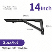 Load image into Gallery viewer, KAK 2pcs Folding Shelf Bracket Heavy Duty Stainless Steel Collapsible Shelf Bracket Hardware for Table Work RV Car Saving Space