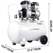 Load image into Gallery viewer, SucceBuy 25/60L Air Compressor 110V/240V Silent Oil-Free Compressor 750W 1 HP For Home Repair Tire Inflation Whisper Compressor - AMOCART