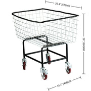Load image into Gallery viewer, SucceBuy Commercial Wire Laundry Cart Laundry Basket 2.5/4.5 Bushel Heavy Duty with 4Inch Wheels for Home Bathroom Laundry Rooms - AMOCART