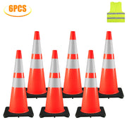 Load image into Gallery viewer, SucceBuy PVC 18/28/36 Inch Traffic Safety Parking Cones Reflective Collars Higher Warning for Traffic Control Construction Sites