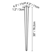 Charger l'image dans la visionneuse de galerie, SucceBuy 4Pcs Metal Table Legs 16-40 Inch 3-Rod Hairpin Furniture Legs DIY Home Bench Dining Desk End Coffee Table Feet
