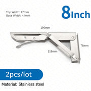 Load image into Gallery viewer, KAK 2pcs Folding Shelf Bracket Heavy Duty Stainless Steel Collapsible Shelf Bracket Hardware for Table Work RV Car Saving Space