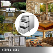 Load image into Gallery viewer, SucceBuy Stainless Steel Outdoor Kitchen Drawers W/ Handle Large Storage BBQ Island Great for Any Weather Condition