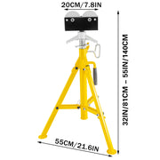 Load image into Gallery viewer, SucceBuy Pipe Holding Stand with Roller Head V-Head Folding Tripod Jack 12 inch Capacity Pipe working Supporting Clamped Tool
