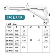 Load image into Gallery viewer, KAK 2pcs Folding Shelf Bracket Heavy Duty Stainless Steel Collapsible Shelf Bracket Hardware for Table Work RV Car Saving Space
