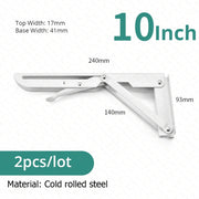 Load image into Gallery viewer, KAK 2pcs Folding Shelf Bracket Heavy Duty Stainless Steel Collapsible Shelf Bracket Hardware for Table Work RV Car Saving Space